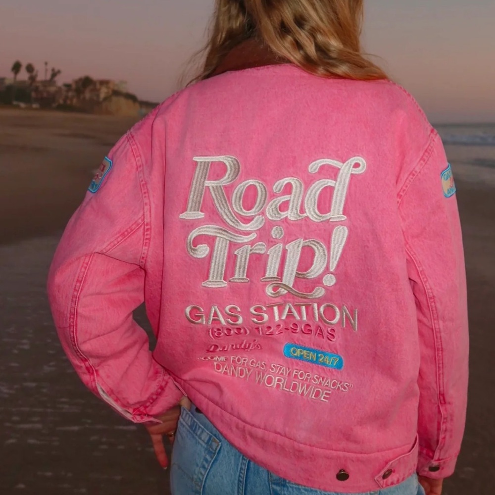 NWT Dandy Worldwide Pink Vintage “Road Trip” Work Jacket Rare Sold Out! Size XS